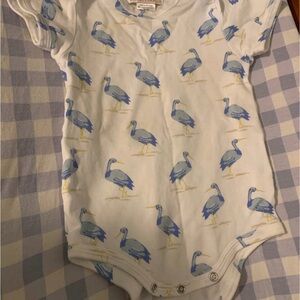 Blue Heron Print Kids One Piece